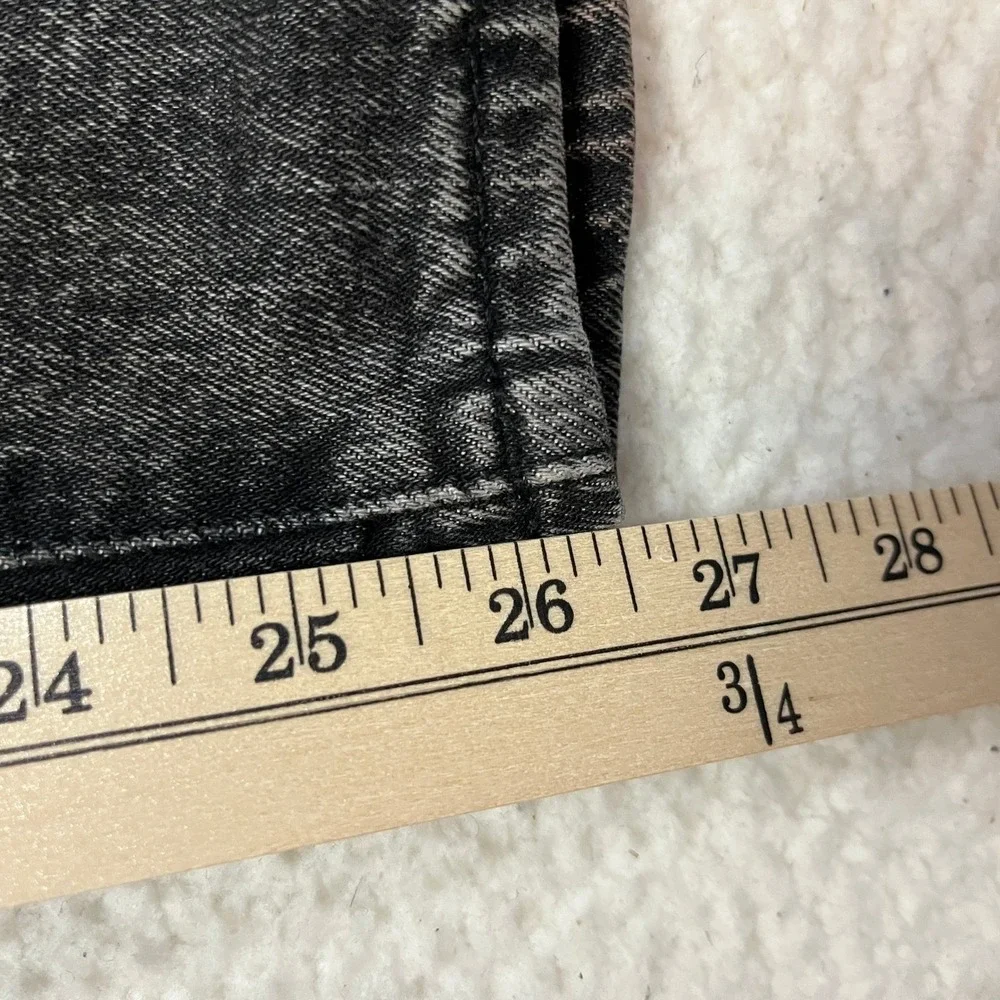 Old Navy Jeans‎ Womens 4 Black OG Straight High Rise Blackberry Distressed Denim